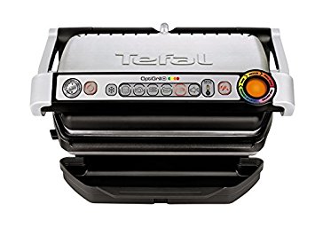 Tefal GC713D40 Stainless Steel OptiGrill Plus Health Grill with Automatic Thickness and Temperature Measurement, 2000 W, Silver