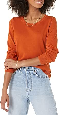 Amazon Essentials Women's Long-Sleeve Lightweight Crewneck Sweater (Available in Plus Size)