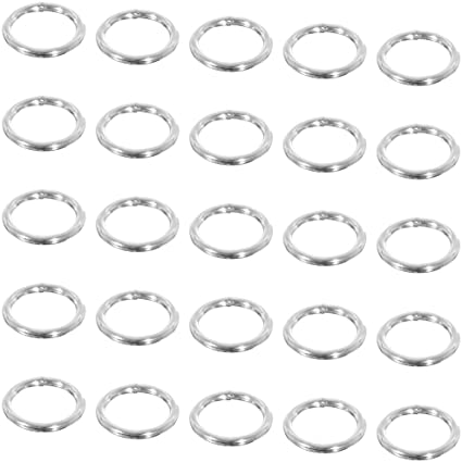Set of 20 Silver Metal O-Rings for Purse Straps, Bags, and Backpacks