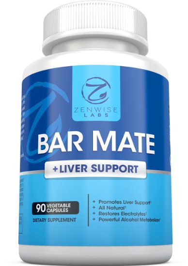 Bar Mate - Hangover & Liver Support - Relief Supplement for Alcohol Hangover Reduction & Electrolyte Booster - With N-Acetyl, L-Cysteine, Milk Thistle, Prickly Pear Extract & Vitamin C