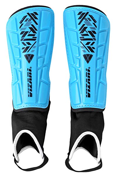 Vizari Malaga Soccer Shin Guards for Kids | Soccer Gear for Boys Girls | Protective Soccer Equipment | Adjustable Straps