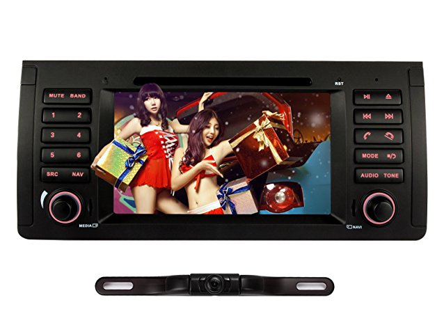 NAVISKAUTO(TM) 7 Inch Windows Ce 6.0 Dash Single Din Car DVD Player Stereo Touch Screen GPS Navigation for BMW 5 Series E39 E53 X5 M5 Support Dual Zone Map ATSC TV Tuner iPod/iPhone6/5S (W1123 Y0812)