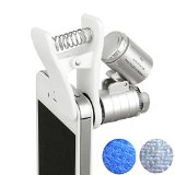 Beileshi 60x Zoom LED Clip-on Microscope Magnifier Micro Lens for Universal Mobile Phones Universal Clamp for Iphone 6s Plus6s66plus 5 5c 5s 4 4s Samsung Galaxy S5 G900h S4 I9500  S3 I9300  Note 2 Ii  Note 3 Iii Note 4 Iv HTC