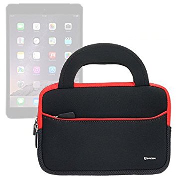 iPad Mini 4 Sleeve, Evecase UltraPortable Handle Carrying Portfolio Neoprene Sleeve Case Bag for Apple iPad Mini 4 / iPad Mini 3 / iPad Mini 2 with Retina Display / iPad Mini 1st (Black)