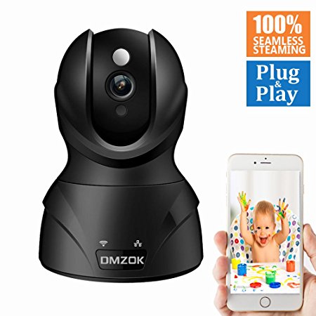 DMZOK WiFi Wireless Security Camera ProHD 1080P, Baby Pet Nanny Cam Wireless Surveillance IP Camera with Night Vision Two Way Audio Motion Detection for Indoor