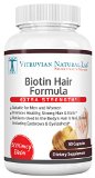 Vitruvian Natural Lab - Biotin Extra Strength - 5000mcg - 60 Vegetarian Capsules - Hair - Skin - Nails