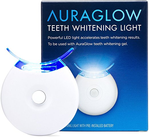 AuraGlow Teeth Whitening Accelerator Light, 5x More Powerful Blue LED Light, Whiten Teeth Faster