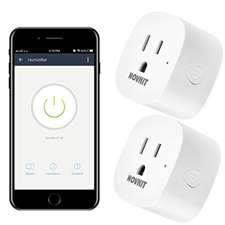 WiFi Smart Plug Light Timer Programmable Indoor Remote Control Outlet Switch, Compatible with Amazon Alexa Echo and Google Assistant, 1 Pack