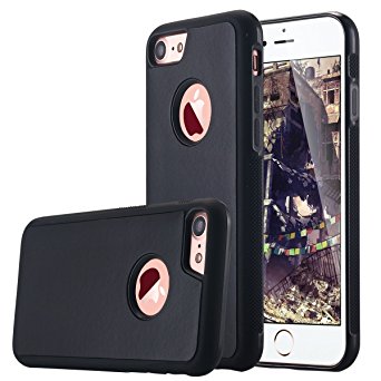 Gravity Case GOAT CASE/ Anti-Gravity Selfie Case for iPhone 7, Nano Suction Stick to Glass, Tile, Car GPS, Most Smooth Surface - (Black)