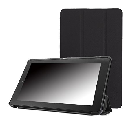 Fire 7 2015 Case - Tessday Slim Shell Standing Cover for Amazon Fire 7" Tablet (Previous Generation - 5th) 2015 release, Black