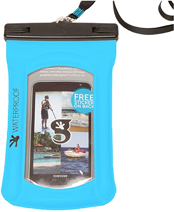 geckobrands Float Phone Dry Bag - Waterproof & Floating Phone Pouch – Fits Most iPhone and Samsung Galaxy Models, Available in 5 Colors