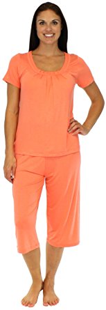bSoft Women’s Sleepwear Bamboo Jersey Capri Pajama PJ Set