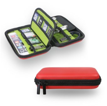 ZHPUAT Digital Gadget Case,Designed For External Hard Drive,USB Flash Drives,Power Banks,Easy and Safety to Put Away or Carry Your Device Arround,Good for Traveling and Office Color Red