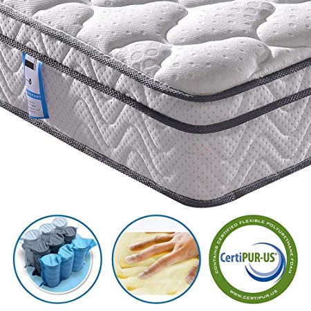 Vesgantti 10.2 Inch Twin XL Multilayer Hybrid Mattress, Bed in a Box, Medium Firm Plush Feel- Memory Foam and Pocket Spring - CertiPUR-US Certified/100 Night Trial