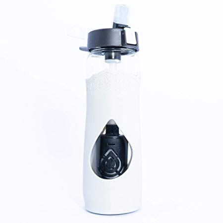 Escape Glass Filtered Water Bottle | 24oz | American Made Filter Removes Chemicals, Lead, PFOA, PFOS, Chromium 6, VOC, Giardia, Cryptosporidium & 99.99% of Tap Water Contaminants | BPA Free