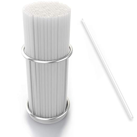 Plastic Eco Friendly Drinking Straws, Bulk Pack of 200 Clear Environment Friendly Drinking Straws