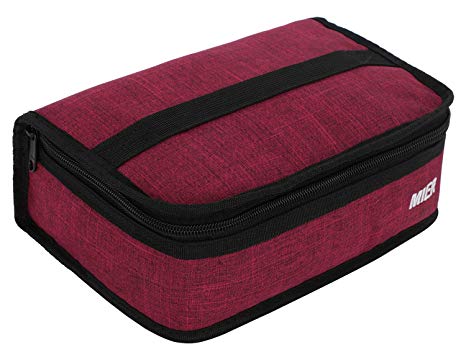 MIER Portable Thermal Insulated Cooler Bag Mini Lunch Bag for Kids, Dark Red