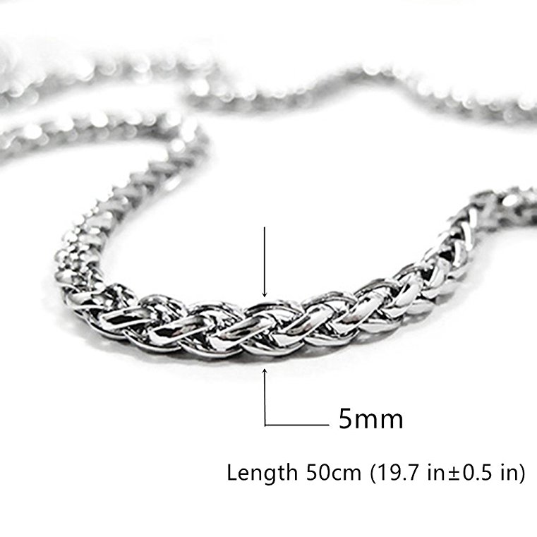 Calors Vitton 3-6mm Thick Cuban Curb Link Chain Stainless Steel Necklace for Men 20-32 inches