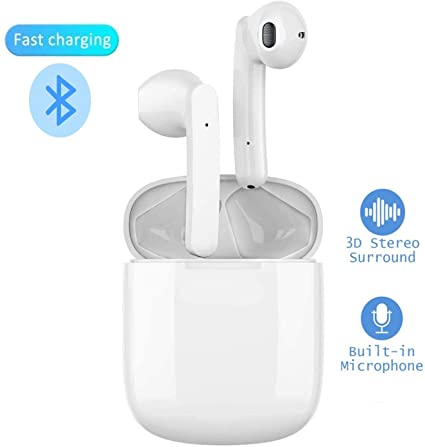 Bluetooth Earphones 5.0 Wireless Earbuds, Noise Canceling IPX7 Waterproof Sports Headset, Pop-ups Auto Pairing with Portable