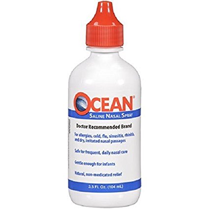 Ocean Saline Nasal Spray - Net Wt. 3.5 FL OZ (104 mL) - Pack of 3