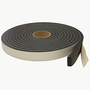 J.V. Converting SCF-01/BLK5015 JVCC SCF-01 Single Coated PVC Foam Tape: 1/2" Thick x 1-1/2" x 25 ft, Black