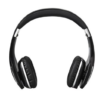 AUSDOM M07 Foldable On-Ear Wireless Bluetooth Headphones with Mic (Black)