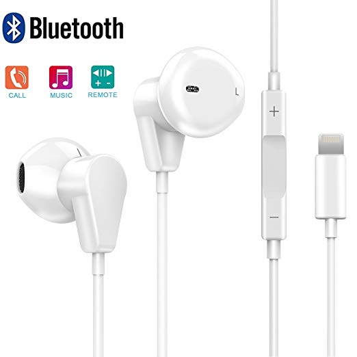 Earphones, Amorral Microphone Earbuds Stereo Headphones Noise Isolating Headset Made Compatible iPhone 7/7 Plus iP8/8Plus/X Earphones,Support All System