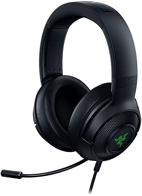 Razer Kraken V3 X - Wired USB Gaming Headset for PC, Mac and PlayStation (Ultra-Light Headphones, TriForce 40 mm Driver, HyperClear Cardioid Microphone, 7.1 Surround Sound) Black