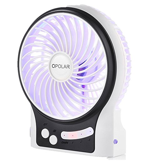 OPOLAR Rechargeable Desktop Personal Fan With 2200mAh Rechargeable LG battery, Personal Cooling For Outdoor Hiking, Camping