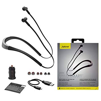 Jabra Halo Smart OTE28 Wireless Neckband Stereo Headset "Wind -Noise-Cancellation IP54" - For iOS/Android - W/ MKK Car Adapter & Stylus (Retail Packing)