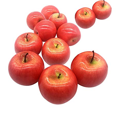 Maggift Artificial Fruits 12 pack,Decorative Fruit (12 pc red)