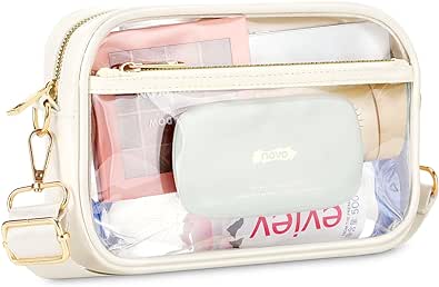 MoKo Clear Bag for Stadium Events - Multi Pockets Clear Sling Purse Crossbody Bag with Adjustable Shoulder Strap