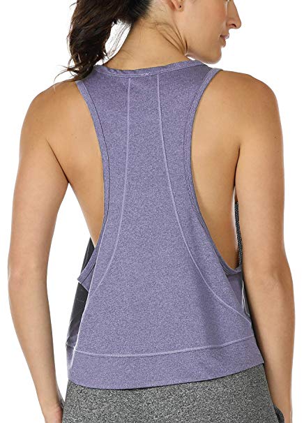 icyzone Yoga Tops Activewear Workout Clothes - Sports Racerback Tank Tops for Women