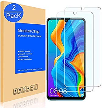 Huawei P30 Lite Screen Protector[2-Pack],GeekerChip Premium Tempered Glass Screen Protector for Huawei P30 Lite