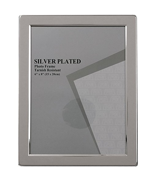 Evergreen Tarnish Resistant Silver Plated Narrow Edge Photo/Picture Frame, 6x8 inch