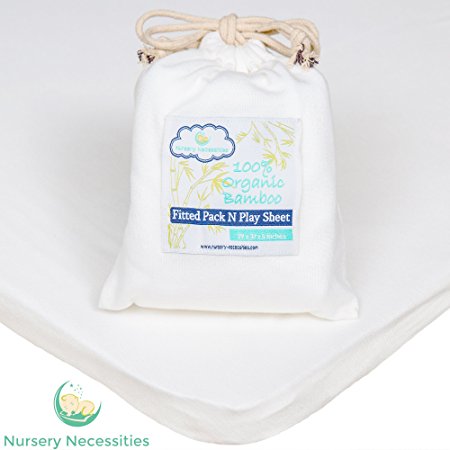 100% ORGANIC Bamboo Pack N Play Sheet - Silky Soft, Antibacterial, Hypoallergenic - Superior to Cotton - By Nursery Necessities