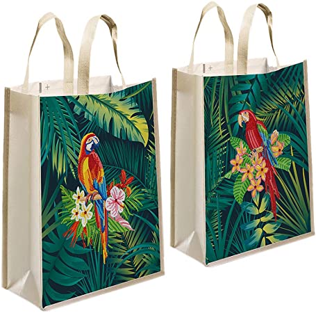 Diamond Painting Reusable Shopping Bags with Handles,Foldable Diamond Art Bag