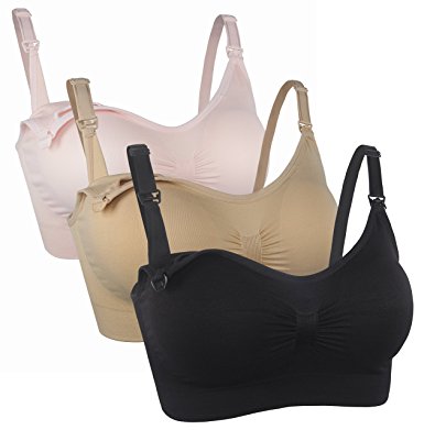 iLoveSIA Womens Seamless Wireless Padded Maternity Nursing Bra For Breastfeeding 1/2/3Pack