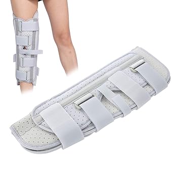 Knee Immobilizer Splint Adjustable Joint Brace Surgical Fixation Stabilization Fracture Ankle Support(L)