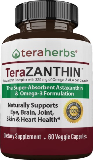 Astaxanthin Complex with 325 mg of Omega 3 ALA per Capsule. 60 Veggie Licaps ®