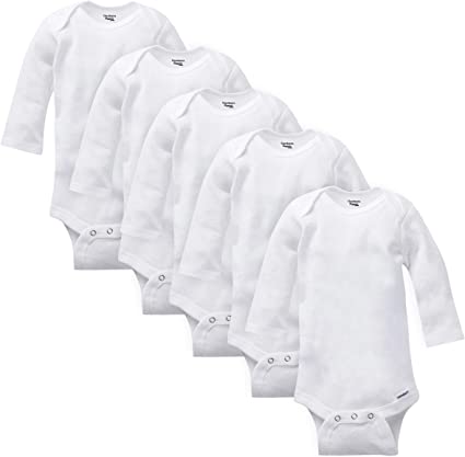 Gerber Baby Girls' 5-Pack Organic Long-Sleeve Onesies Bodysuit