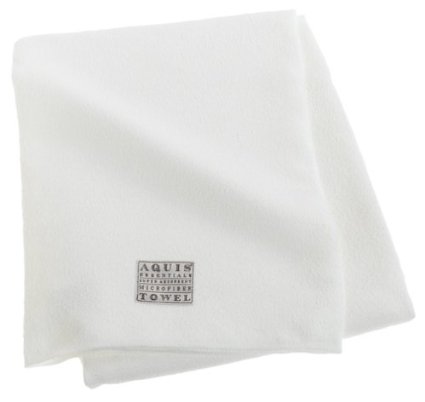 Aquis Microfiber Body Towel Lisse Crepe White 29 x 55-Inches