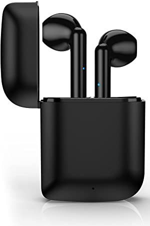 Wireless Earbuds, Wireless Bluetooth Earbuds with Microphone, Touch Control Long Play Time in-Ear Headphones TWS Wireless Earbuds with Deep Bass, Suitable for Android/Samsung/iPhone Black Headphones