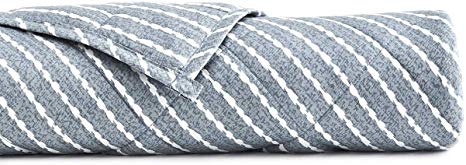 YnM Weighted Blanket for Couple, 20 lbs 80''x87'' King Size | 100% Oeko-Tex Certified Cotton Material with Premium Glass Beads A Blue White Premium Cotton Duvet Cover