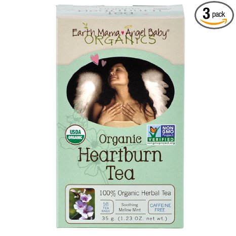 Organic Heartburn Tea for Occasional Pregnancy Heartburn, 16 Teabags/Box (pack of 3)