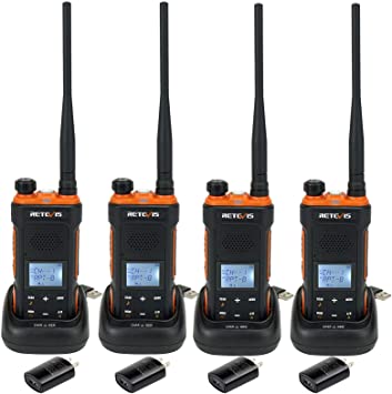 Retevis RB27 GMRS Two Way Radio Handheld,NOAA 2 Way Radios Walkie Talkies,USB-C Charging,Flashlight,1500mAh,SOS Siren for Hiking,Hunting(4 Pack)