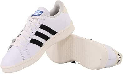 adidas Mens Grand Court Tennis Shoe, White Black