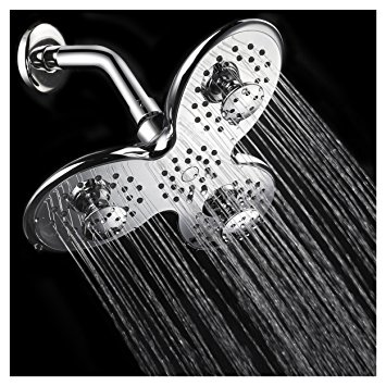 High-power 9.5" Rainfall Showerhead with Individual Angle-adjustable Swivel Jets