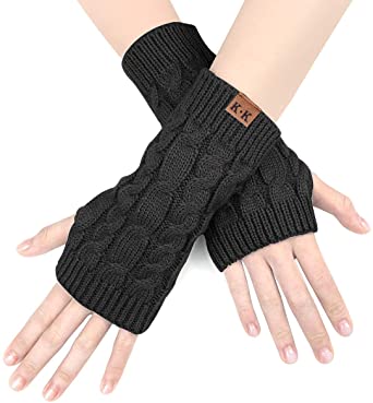 YONHEE Women Arm Warmer Gloves - Wrist Gloves Winter Women's Long Fingerless Gloves Warm Fashion Mitten Knit Crochet, Ladies