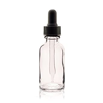 Premium Vials B36-pk24 Boston Round Glass Bottle with Dropper, 1 oz Capacity, Clear (Pack of 24)